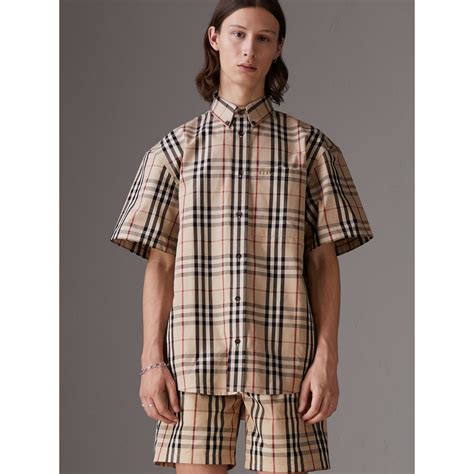 men's burberry flip cuff shirt short sleeve|burberry signatures for men.